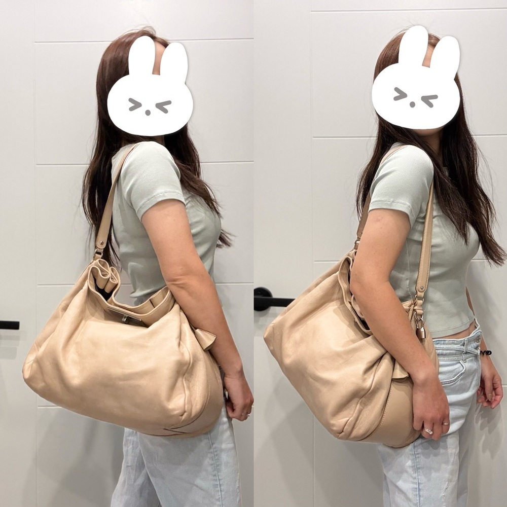Authentic Celine calfskin large turn lock hobo shoulder bag